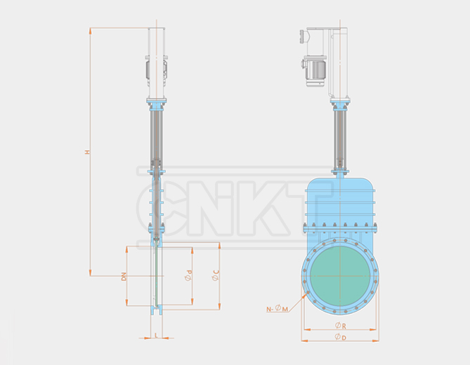 KMZ243X-10C/P電液動暗板單向密封刀閘閥