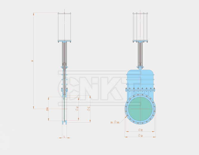 KMZ643X-10C/P氣動(dòng)暗板單向密封刀閘閥 KMZ643X-10C/P氣動(dòng)暗板單向密封刀閘閥